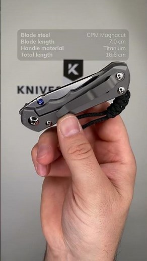 Chris Reeve Small Inkosi SIN 1122 MagnaCut Glass Blasted Insingo, Plain Titanium, pocket knife