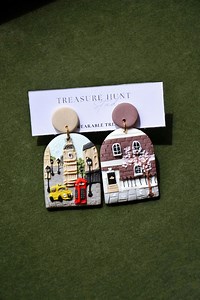 London Landscape Earrings: Polymer Clay Travel Jewelry - Etsy