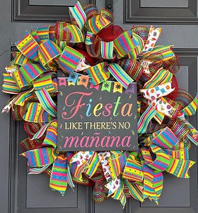Fiesta Wreath, Hispanic Heritage Decor, Cinco De Mayo Party - Etsy