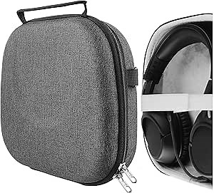 Geekria Shield Headphones Case Compatible with HyperX Cloud Stinger S, Cloud Flight Gaming and More, Replacement Hard Shell Travel Carrying Bag with Cable Storage (Dark Grey)