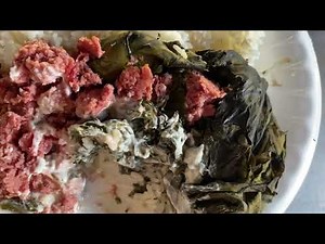 Palusami Samoas delicacy😋 #polynesia #luau #cornbeef