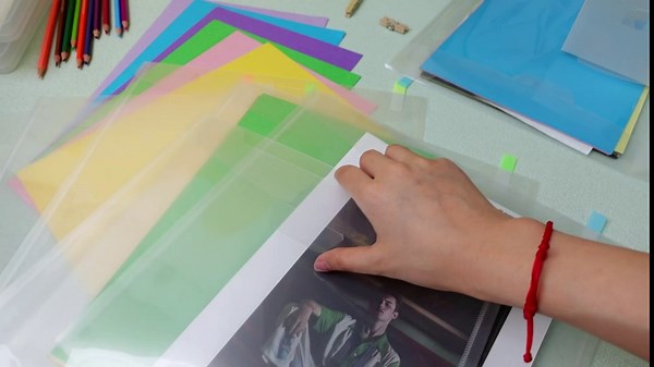 Eaasty 120 Pcs 12x12 Inch Scrapbook Paper Storage Organizer with 200 Pcs Sticky Index Tabs Plastic Vinyl Storage Organizer with Buckle Design for Teachers Rewards Gift