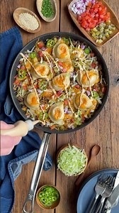 Crispy Cheeseburger Pierogi Skillet with Caramelized Onions 🍔🥟 #cheeseburger #pierogi #foodie