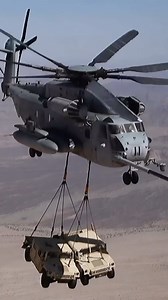 Marine Corps CH-53 Sea Stallion helicopters carrying a sling load of two Humvees practice long range delivery by refueling behind a C-130T Hercules over the Yuma Arizona desert. 🎥: @tankerpilots #aviation #avgeek #helo #military #pilot #flight #aircraft #veteran #usmc | PilotWife_3