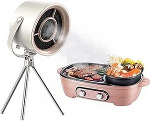 Desktop Range Hoods, Portable Range Hood with 3 Speed Adjustment, Detachable Filter Screen Adsorbed Oil, Mini Range Hood Kitchen Exhaust Fan for Indoor Hot Pot BBQ