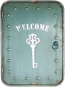 American Retro Metal Distressed Wall-Mounted Key Cabinet, Office Key Box, Door Key Storage Box