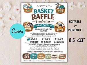 Editable Basket Raffle Flyer Template, School Fundraiser (digital Download) - Etsy Canada