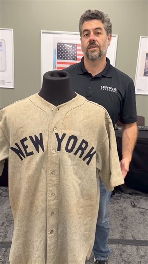 Do you want to meet the jersey Babe Ruth wore when he hit the called shot? Now's your chance. Learn more: https://heritageauctions.co/3RGpDq9 | Heritage Auctions Sports