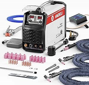 ANDELI TIG Welder 200AMP IGBT Tube Intelligent Precision Cold Welding Machine Pulse/Automatic/Cleaning (110V/220V Dual Voltage)
