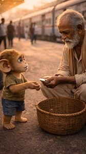 Insaniyat Abhi Zinda Hai 😢 | Baby monkey Niko 🐒 ki Emotional Railway Station Story♥️♥️ #EmotionalStory #Insaniyat #HeartTouching #EmotionalVideo #Shorts #Kindness #SadToHappy #Humanity | Story AI Verse