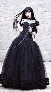 23K views · 1.7K reactions | Black veil bride Reference: D1-050 Model: @vesmedinia  Search reference on DarkinCloset.com ｜ Worldwide Delivery #darkincloset #goth #gothic #gothgoth #gothfashion #gothicstyle #gothiclook #gothicdesign #gothicgirl #gothiclady #gothicwomen #gothicbeauty #gothicdresses #gothiclongdresses #gothicparty #gothicpartydresses #gothicpromdresses #roseblooming #gothicblack #gothicblackgirl | DarkinCloset | Facebook