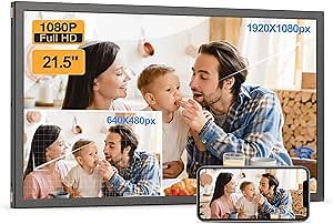 Large Digital Photo Frame 21.5"-WiFi-Picture-Frame - 32GB, 1920x1080 IPS FHD 1080P, Auto Rotate, Share Photo Video via App Email, Wall Mounted, Free Cloud Storage, Gift for Grandparents Father Mother