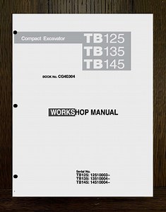 Fits Takeuchi - TB125 TB135 TB145 Compact Excavator Workshop Service Repair Manual - Etsy