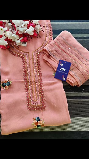 #delhiboutique 🕉SHIRT- PURE GEORGETTE FRENCH KNOT HAND EMB 🕉DUPATTA- GEORGETTE KANTHA EMB 🕉BOTTOM-SANTOON | Velvet Box