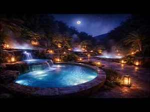 6 Hours Hot Springs at Night 🌙 Relaxing Water Sounds for Deep Sleep & Insomnia Relief