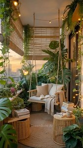 Tiny Balcony Makeover From empty space to Bohemian Jungle Retreat #transformation #cozyathome | Dreambuild AI