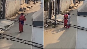 Woman greets sanitation worker with a cup of tea in the morning, video goes viral