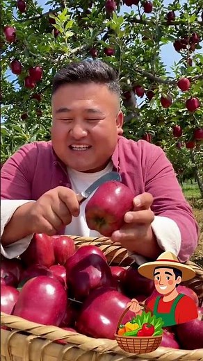 He Harvested the Juiciest and Sweetest Apples of the Season! 🍎✨ #AppleHarvest #SweetApples