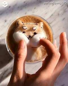 Kawaii 3D latte art☕️ 📹 periperipeng | IG | 9GAG