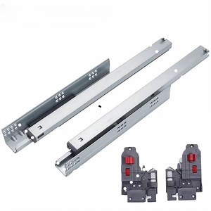 [Hot Item] Soft Close Undermount Concealed Drawer Slide 3-Fold Damper Channel Rails Push-to-Open Hidden Telescopic
