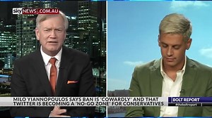 Gay conservative icon Milo Yiannopoulos on being banned by Twitter. Live right now on Sky News Australia | The Bolt Report