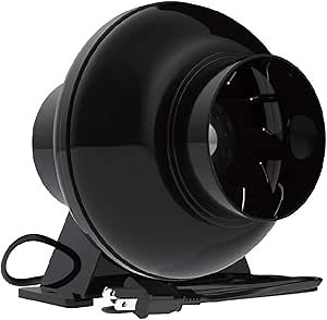 4 Inch Inline Fan 4in Duct Fan,Quiet Exhaust Fan for Grow Tent,Vent Booster Fan,Inline air Blower,195 CFM
