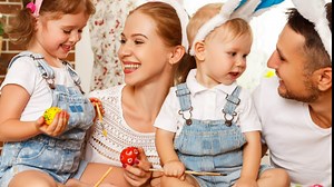 Mandala Crafts Burlap Happy Easter Banner for Fireplace Mantel - Rustic Spring Sign for Easter Decorations - Bunny Garland Bunting for Indoor & Outdoor Home Decor, Egg Hunt Party, Photoshoot Backdrops