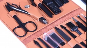 NONAKA Manicure Set Professional Pedicure Kit - 19 In 1 Nail Clipper Kit For Women & Mens Nail Grooming Kit - Black Portable Manicure Kit, Nail Kit For Women & Men's With Premium Brown Leather Case
