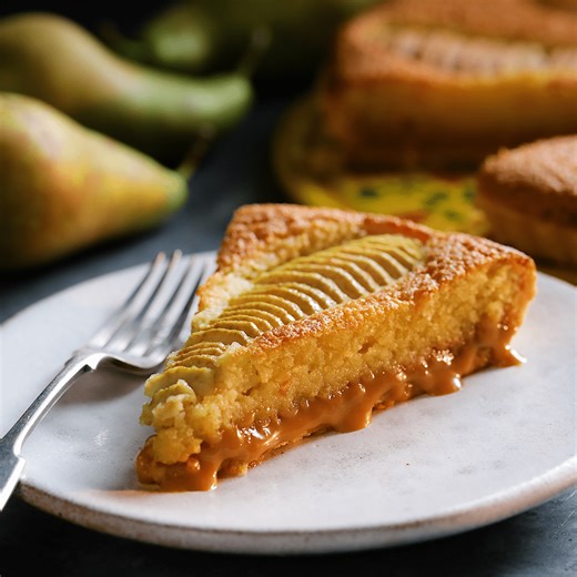 Salted Caramel and Frangipane Pear Tart