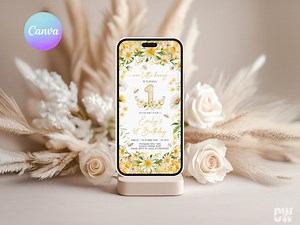 Our Little Honey Phone Invitation – Bumble Bee Birthday Theme (editable Canva Template) JN1 - Etsy Canada