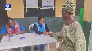 A 70-year-old woman arrived early at Adeniji/Adele polling unit, Lagos Island East, to cast her vote. The polling unit, which has 634 registered voters including Governor Sanwo-Olu, began voting at 8:00 AM. #LGElection2025 #LagosLGAElection | Channels Television