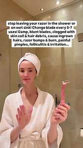 73K views · 18 reactions | Keep razor blades dry after use to prevent dull, blunt blades. Also switch to a new blade every 5-7 uses. This can help razor bumps & burn ‍⚕️ | Dr. Doireann O'Leary | Facebook
