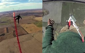 Man climbs world's tallest TV tower