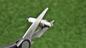 5.4K views · 92 reactions | Scissor is like a Razor in 1 minute! Intelligent Scissor Sharpening Technique using a Spark Plug | Homemade Creative | Facebook