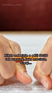 👀 Tohle mate spoustu lidí. Protože ve většině případů nejde o rodičovství. Jde o moc, obraz a kontrolu. Pro narcistu není střídavá péče 50/50 odpovědností. Je to nástroj. Chrání jejich veřejný obraz. Mohou říkat, že jsou oddaný rodič. Že s nimi bylo zacházeno nespravedlivě. Že systém je proti nim zaujatý. To všechno živí příběh, kterému potřebují, aby ostatní věřili. Zároveň jim to zajišťuje trvalý přístup k ex. Sdílená péče znamená pokračující kontakt. Více příležitostí k provokaci. Více prost