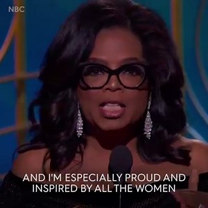 Last night, Oprah Winfrey was the first African American woman to be awarded the Cecil B. de Mille award, and her inspirational speech brought the house down 🙌 😭 🙌 😭 Full speech here: http://bit.ly/2D6fvzJ | ELLE Magazine (US)
