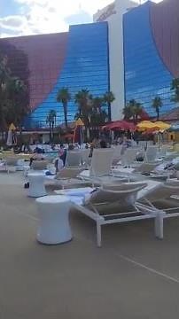 Walking around the beautiful pool area at the Rio Hotel in Las Vegas