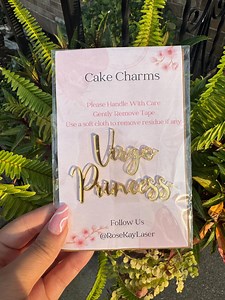 Custom Mirrored Acrylic Cake Charm | Custom Cake Charm | Cake Topper | Acrylic Topper | Vintage Heart Cake Topper| Gold | Rosegold | Silver - Etsy