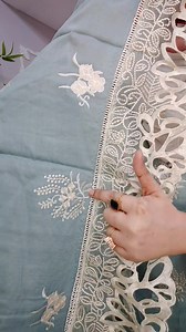 130K views · 1.6K reactions | Hand cutwork aghanoor sky mint | Creation Edge | Facebook