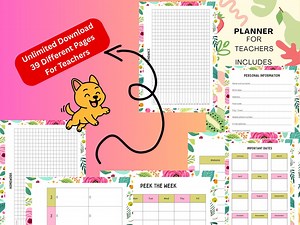 Teacher Planner Printable, Weekly, Daily Lesson Plans (digital PDF Bundle) - Etsy Canada