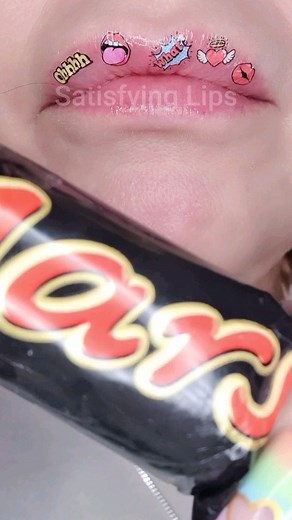 ASMR Satisfying Eating Sweet & Gooey Marsbar 🍫 #chocolate #asmr #satisfyinglips | Satisfying Lips