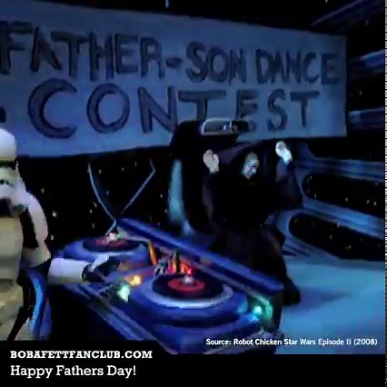 🎤 Father - Son Dance Contest featuring #JangoFett and #BobaFett, as seen in #RobotChicken Star Wars Episode II (2008) 📺 More info on BFFC: http://j.mp/1ezBu4S #FathersDay #BobaFettFanClub | Boba Fett Fan Club
