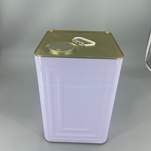 [Hot Item] 20L 5gallon Square White Tin Can with Plastic Handle and Metal Screw Lid for Engine Oil Paint