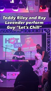 @teddyriley1 and @raylavender perform “Guy - Lets Chill” during the Hot Live in the @hondaofsouthmiami penthouse at CMG Miami. | HOT 105