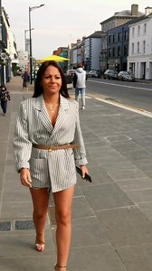 1.5K views · 20 reactions | Aisling recreats Rihannas summer outfit 懶 Shop at Aines.ie Tommy Hilfiger Blazerhttps://aines.ie/products/tommy-hilfiger-md-strip-db-linen-blend-blazer-in-navy?variant=43685633065177 Guess Shoes https://aines.ie/products/guess-shoes-fl5kadlem03-bronze?variant=43551649431769 Guess Belt https://aines.ie/products/guess-bags-belt-stone?variant=43551635374297 | Áines | Facebook