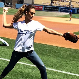 Jessica Alba Throws First Pitch at Dodgers Game After Completing Ice Bucket Challenge With Nicole Richie—Watch Now!
