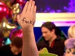 Keith Lemon pays tribute to Celebrity Juice as scrawling 'fanks' across his hand