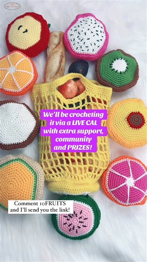 Comment 10FRUITS below ⬇️ if you want to join this New Free LIVE Crochet Along to make this 10-in-1 No Sew Foldable FRUIT Market Bag Crochet Pattern Yes! It’s is not just a Crochet Along! This is a LIVE CAL! And over 800 crocheters have signed up already! 😀 Yes! I’ll teach you how to crochet this 10-in-1 No Sew Foldable FRUIT Market Bag LIVE in 3 days, all while you can ask questions and get extra support during the tutorial and while you are working on crocheting the pattern! It’s literally a 