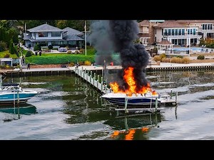 Boat Fire in Brick Township NJ – Vessel Fully Involved at Dock with 60 Gallons of Fuel 10/14/24