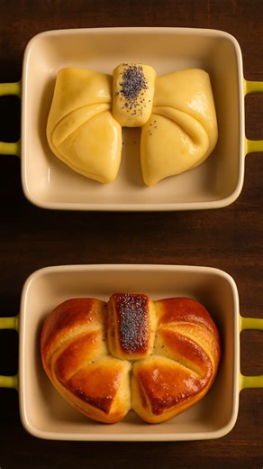 Soft, sweet, and shaped like a butterfly 🦋💛#SoftBread #EasyBaking #TastDay4u #baking #homemadebread